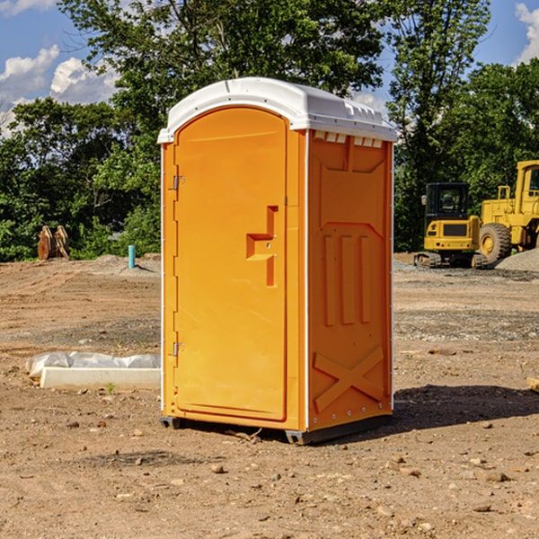 how often are the porta potties cleaned and serviced during a rental period in Dougherty